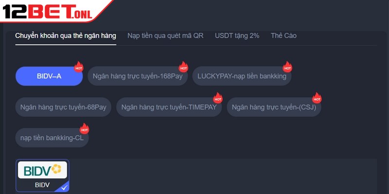 Nạp Tiền 12BET - Phương Thức Giao Dịch Nhanh Chóng Nạp Tiền 12BET - Phương Thức Giao Dịch Nhanh Chóng